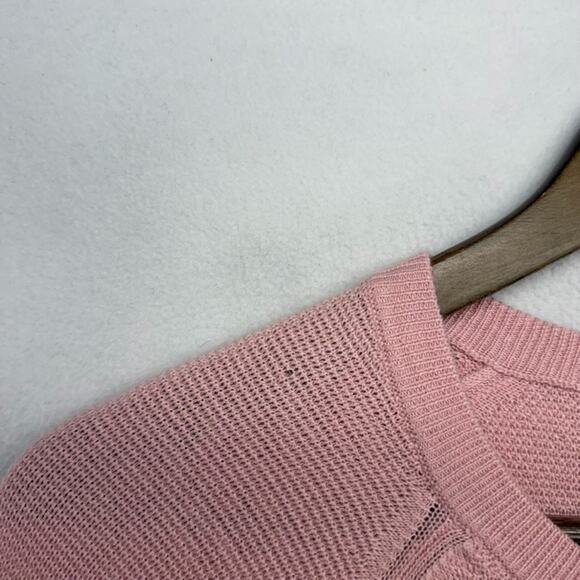 J Crew Sweater men's Large Pink Cotton Seed Stitch Lightweight Crew Preppy NEW - Picture 2 of 10